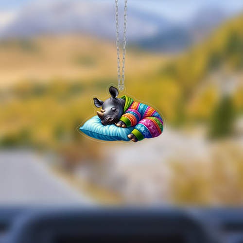 Araba Ayna S�s� Bebek Gergedan, Pleksi Malzeme, UV Bask�l�