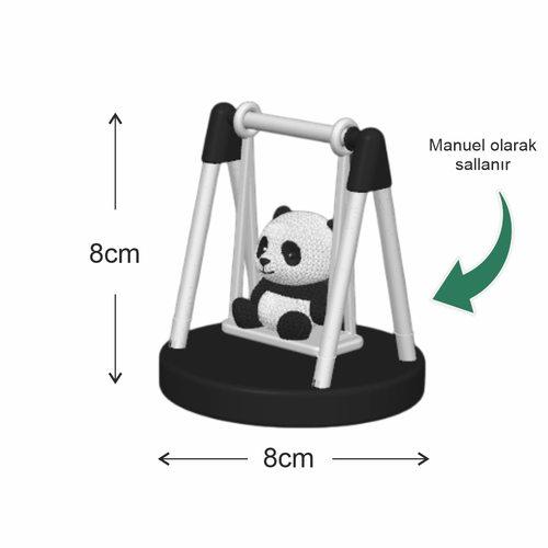 Sevimli Sal�ncakta Sallanan Panda Siyah, Araba Yada T�m Ya�am Alanlar� i�in Fig�r