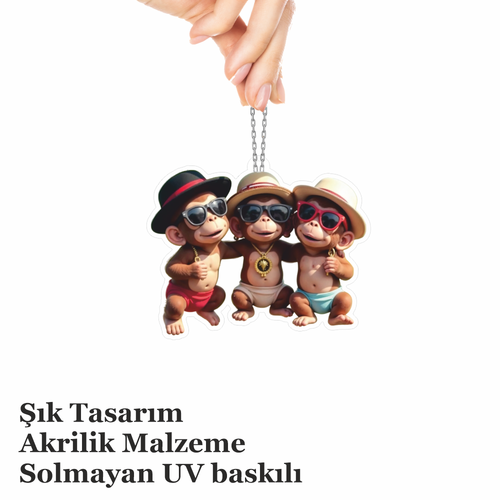 Araba Ayna Ss 3 Kafadar, Pleksi Malzeme, UV Baskl