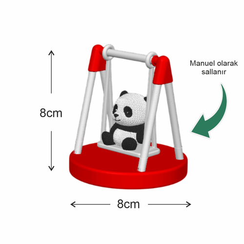 Sevimli Sal�ncakta Sallanan Panda K�rm�z�, Araba Yada T�m Ya�am Alanlar� i�in Fig�r