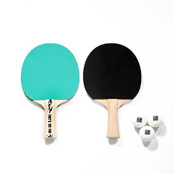 Table Tennis Set 101 - Yeşil & Siyah (2 Raket + 3 Top)