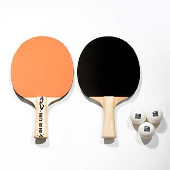 Table Tennis Set 101 - Turuncu & Siyah (2 Raket + 3 Top)