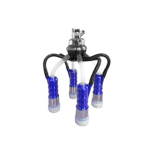 Uzun silikon memelikli mavi plastik k�l�fl� 17 mm Alfa tipi memelikli 160 ccm pen�eli inek sa��m demedi