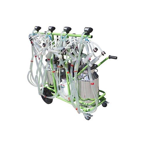 Koyun i�in iki paslanmaz �elik g���ml� sekiz sa��ml�, damlama ya�l�, 375 lt/dk vakum pompal� hareketli tip s�t sa��m makinesi