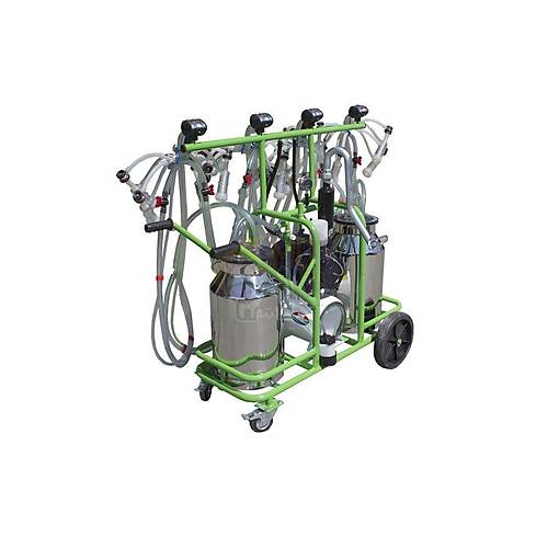 Koyun i�in iki paslanmaz �elik g���ml� sekiz sa��ml�, damlama ya�l�, 375 lt/dk vakum pompal� hareketli tip s�t sa��m makinesi