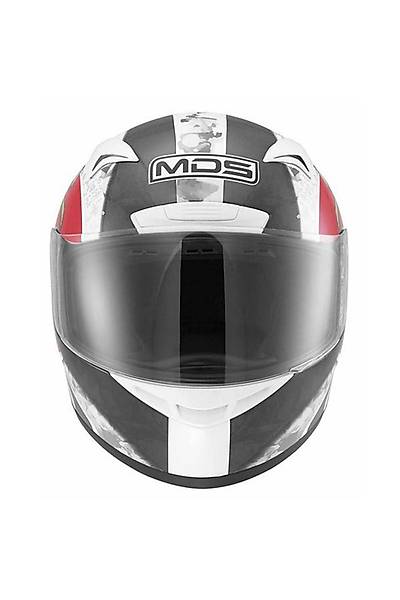 Mds M13 Ronnin White Red Kapalý Kask