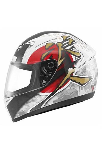 Mds M13 Ronnin White Red Kapalý Kask