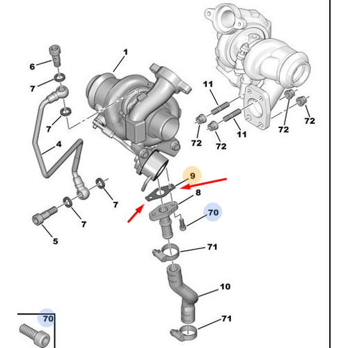 ORİJİNAL 307 DİZEL TURBO CONTASI 2 GÖZ 38033