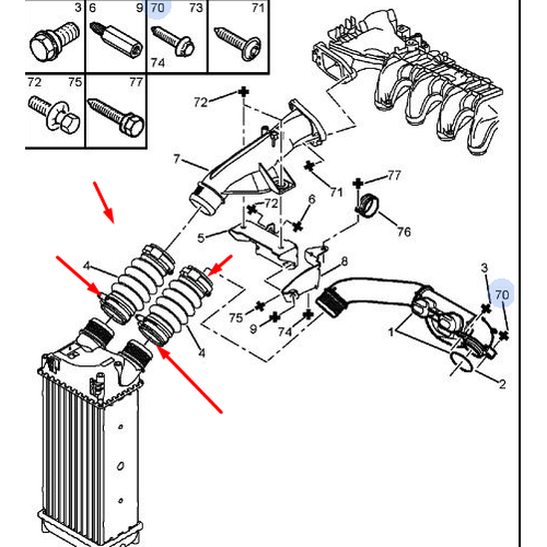 ORJNAL 307 1.6  NTERCOOLER IKI HORTUMLAR - 16 HDI DV6 110HP 0382LW