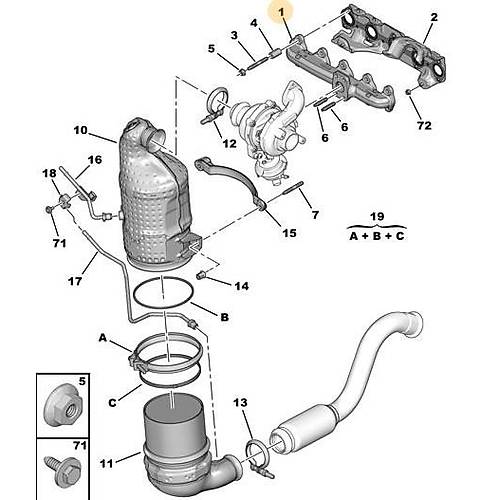 ORJNAL 307 1.6 DZEL EGZOZ MANFOLT DV6 0341J2