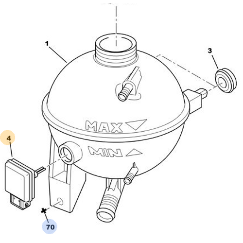 ORJNAL 307 YEDEK SU DEPO SEVYE SENSR DZEL DV4 1306C0