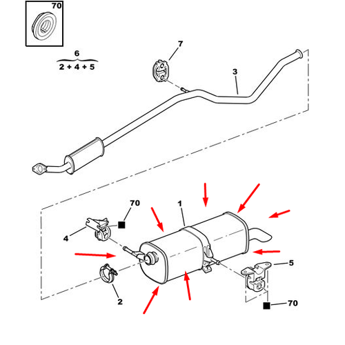 ORJNAL 307 SW ARKA EGZOZ SUSTURUCU  9805296980