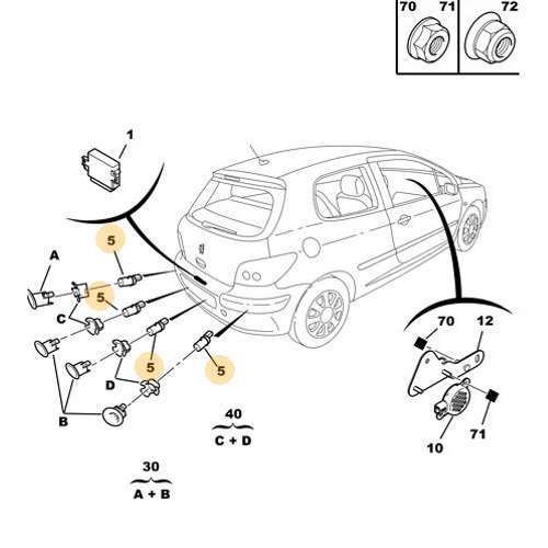 ORJNAL 307 PARK SENSR - AS KONTROL 6590Q2