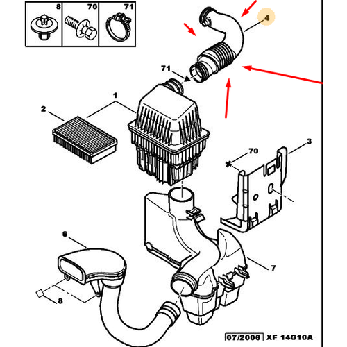 ORJNAL 307 HAVA FLTRE HORTUM 2001-2005 14265J