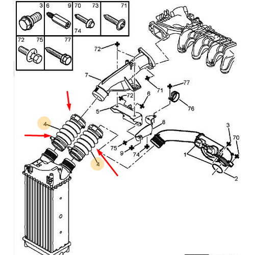 ORJNAL 307 1.6  NTERCOOLER IKI HORTUMLAR - 16 HDI DV6 110HP 0382LX
