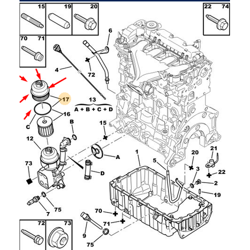 ORJNAL 307 BENZNL  YA FLTRE KAPAK (KISA FLTRE TP) 1103L7