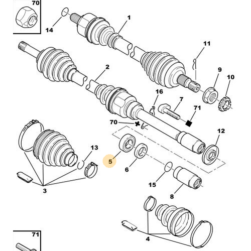 ORJNAL 307 SA AKS ORTA BLYASI  6006 BLYA 324703
