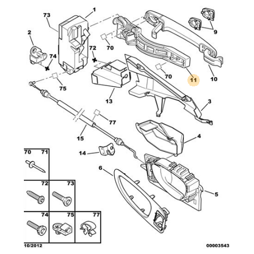 ORJNAL SOL ARKA  KAPI KOL TUTUCU 910956