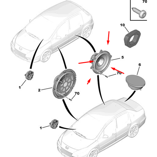 ORJNAL 307 ARKA HOPARLR 13CM 6562E8
