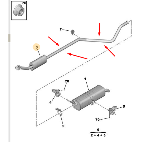 OR�J�NAL 307 1.6 BENZ�NL� ORTA EGZOZ SUSTURUCU TU5JP4 1717Z1