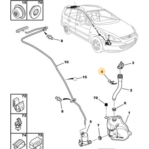 ORJNAL 307 SU DEPOSU BORU TUTUCU KLPS 643990