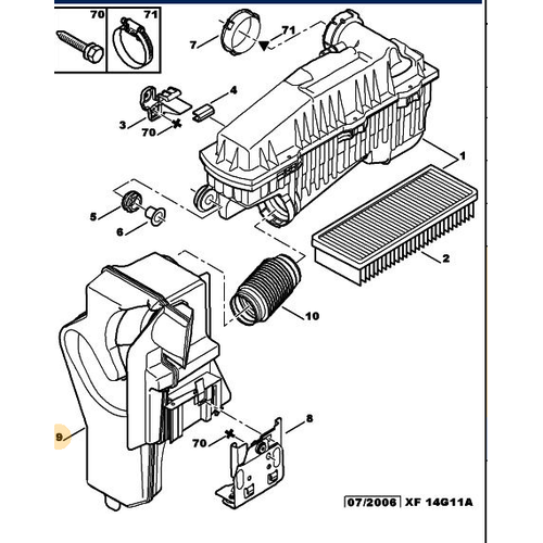 ORJNAL 307 HAVA FLTRE  REZANATR  1.6 BENZNL 2006-2008 1680408280