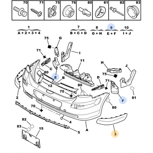 OR�J�NAL 307 CC SA�  ARKA TAMPON BANDI 7452Z0