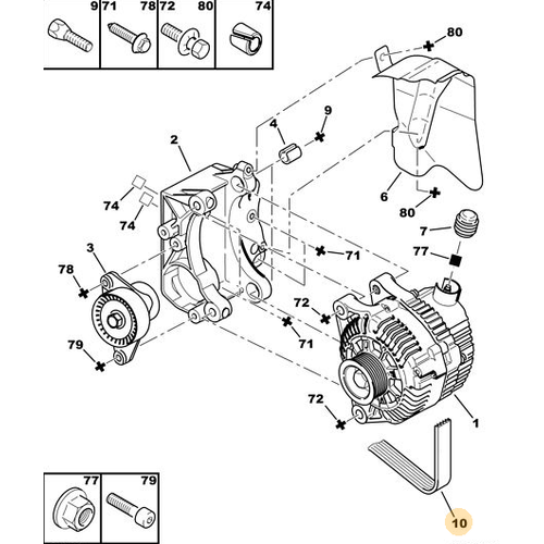 ORJNAL 307 ALTERNATR ARJ KAYII 6PK 1049 5750WY