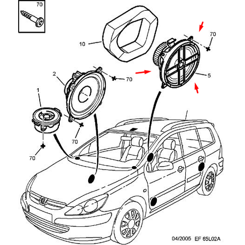 ORJNAL 307 ARKA HOPARLR 13CM 6562E8