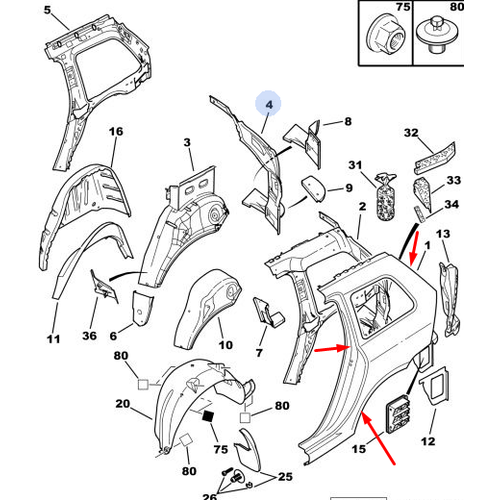ORJNAL SOL ARKA AMURLUK 307 SW 8525AK