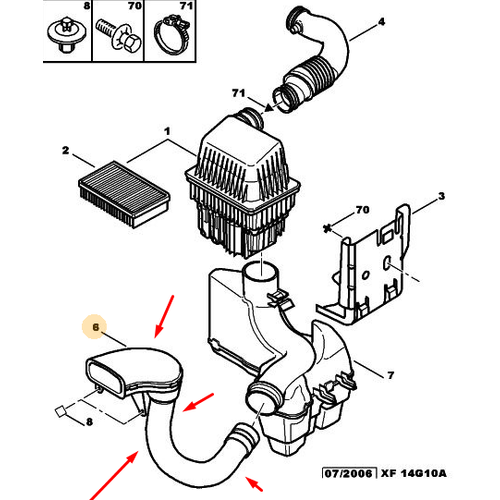 OR�J�NAL 307 HAVA F�LTRE EM�� HORTUM 1.6 TU5JP4 2001-2005 144011