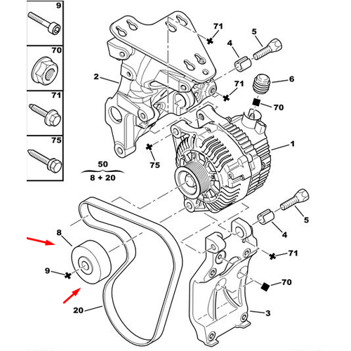 ORJNAL ALTERNATR SABT BLYA DV6 90HP 5751E5