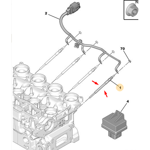 OR�J�NAL 307 ISITMA BUJ�S� C�VATALI - 1.6 HDI 1.4 HDI DV6-DV6 5960000000000