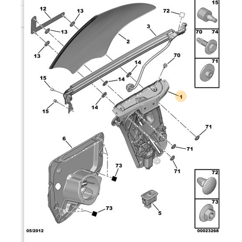 ORJNAL SOL ARKA KELEB CAM MOTORU 922393