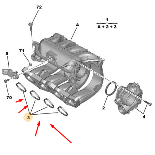 OR�J�NAL 307 1.4 16V   BENZ�NL�  EMME MAN�FOLT OR�NG ET3J4 ( TAKIM)  0348S1