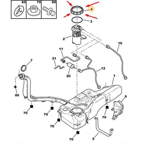 ORJNAL 307 YAKIT AMANDIRA KAPAK 153130