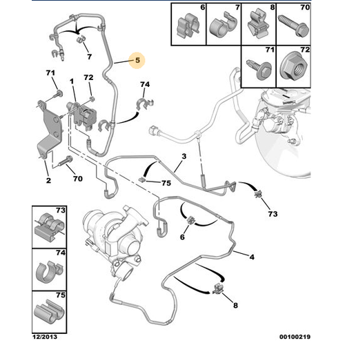 ORJNAL 307 1.6 HDI 90 HPTURBO VAKUM HORTUM DV6 90HP 37021