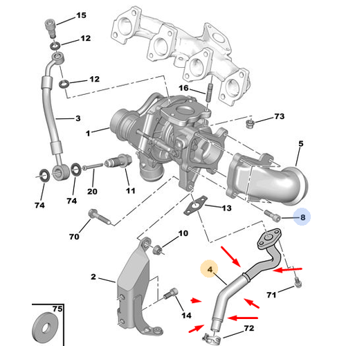 ORJNAL 307 2.0 DZEL  TURBO GER DN BORU 2.0 HDI DW10 37933