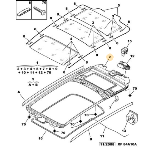 ORJNAL 307 SW PANAROMC TAVAN MEKANZMASI 8401S7 - RETM DURAN RN SPARE KAPALI