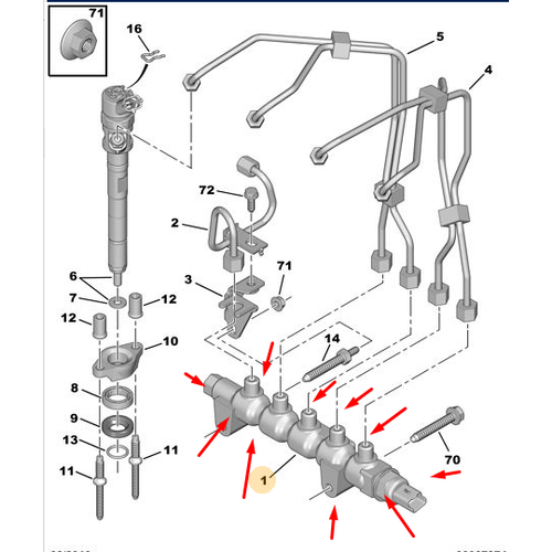 ORJNAL 307 ENJEKTR RAMPA -1.6 DZEL 1570G2