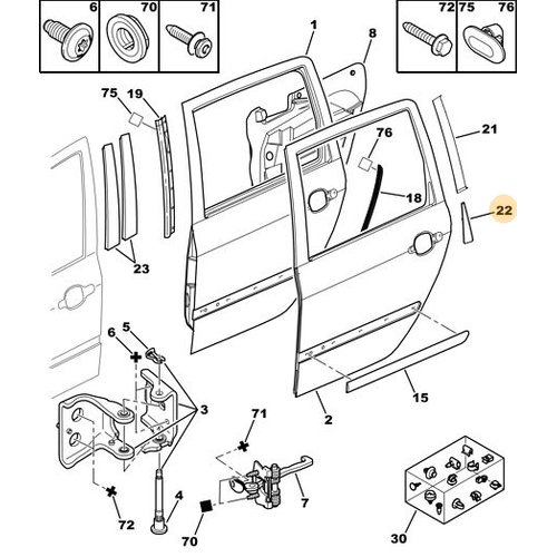 ORJNAL SOL ARKA CAM GEN MUSKA 307SW 9015R5