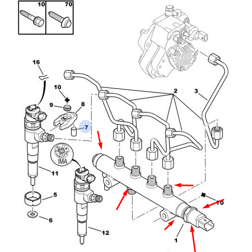 ORJNAL 307 ENJEKTR RAMPA - BOSCH TP  1.4 HDI 1570C5