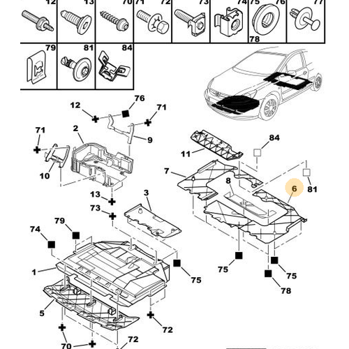 ORJNAL 307 SOL DEPO ALT KORUMA BAGALT 9808459280