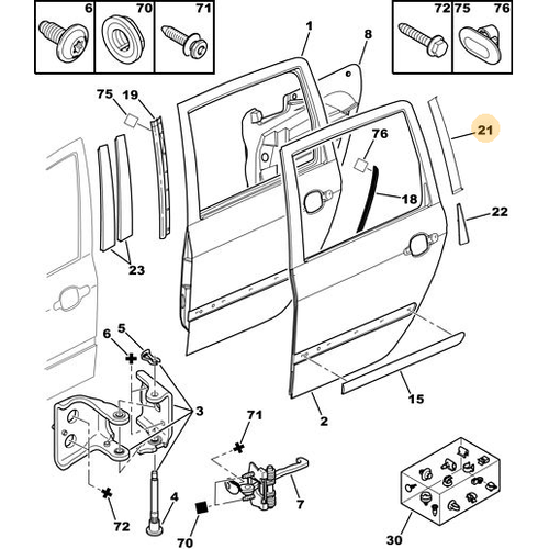 ORJNAL SOL ARKA KAPI BANDI 307SW 932650