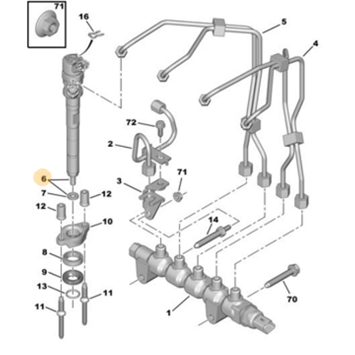 ORJNAL 307 ENJEKTR 1.6 HDI 90HP DV6 1609850180