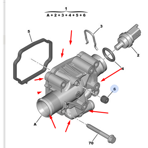 ORJNAL 307 1.6 TERMOSTAT 2005-2008 ( PLASTK BLOK TP) 1336Z0