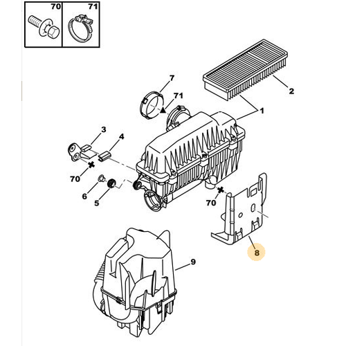 ORJNAL 307 1.4 BENZNL HAVA FLTRE ALT KUTU REZANATR 144050