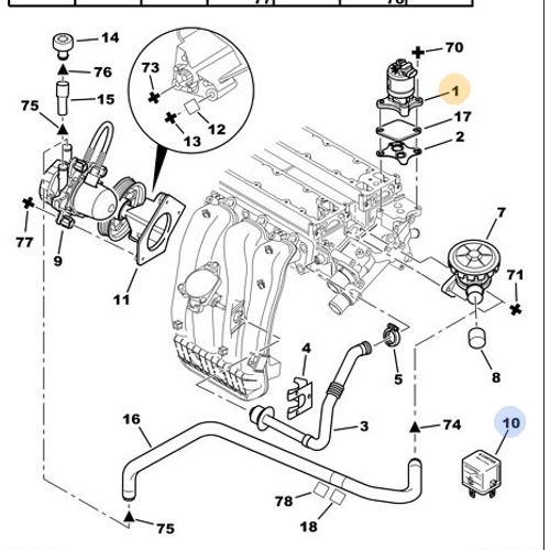 ORJNAL 307 EGR VALF 2.0 EW10J4 VE 2.0 EW10J4S 1628JF