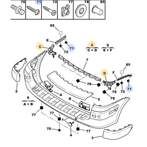 ORJNAL 307 SW ARKA TAMPON TUTUCU  TAKIMI AYAK 741691