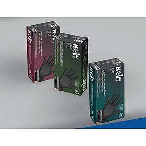 Koinsmh G��l� Nitril Pudras�z Muayene Eldiveni Siyah